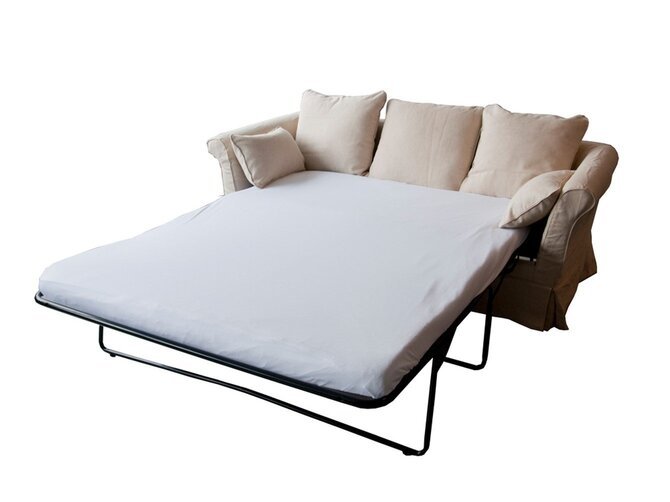 PERLA Canapé-lit, lit 135cm, tissu beige