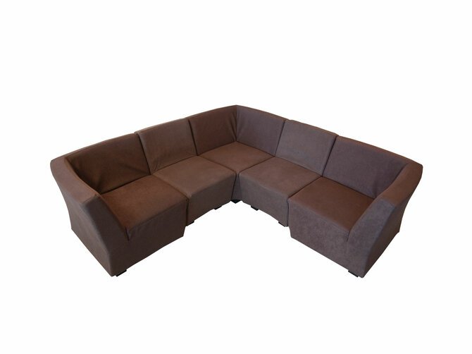 SQUARE Modular Corner sofa small - brown fabric
