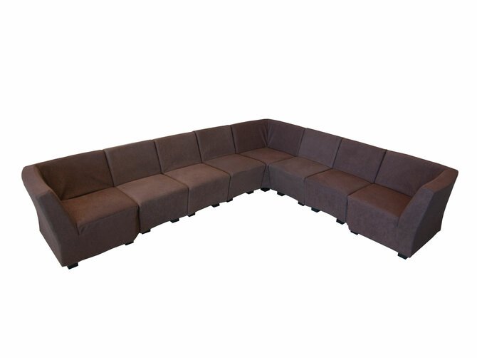 SQUARE Modular Corner sofa large - brown fabric