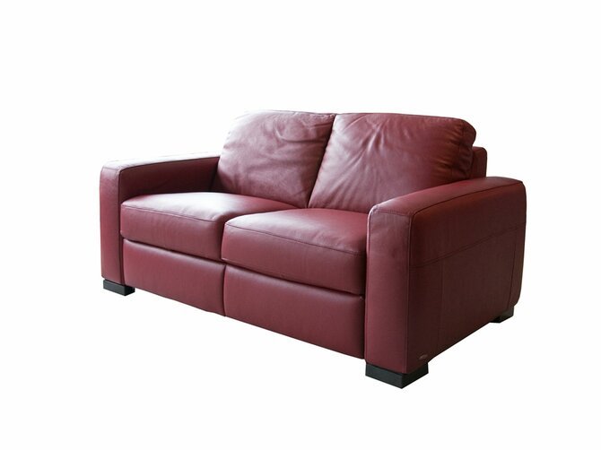 CANDRO Sofa 3 Sitzer rotes Leder
