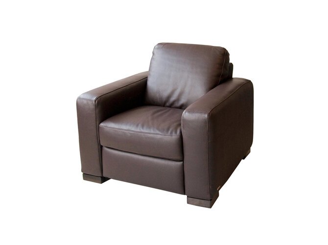 CANDRO Sofa 1 seater brown leather