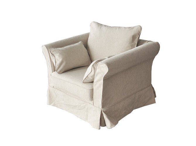 PERLA Sofa 1-seater beige fabric