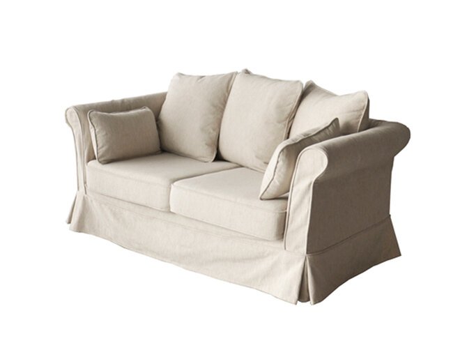 PERLA Sofa 2-seater beige fabric