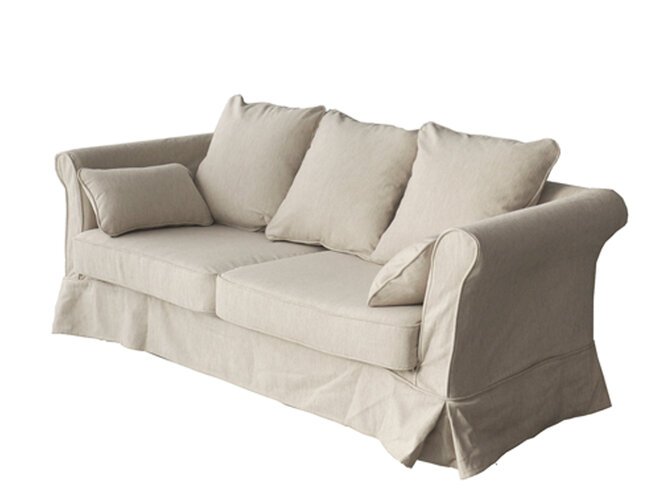 PERLA Sofa 3-seater beige fabric