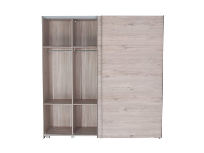 NATURA Wardrobe 2 sliding doors - Oak light grey