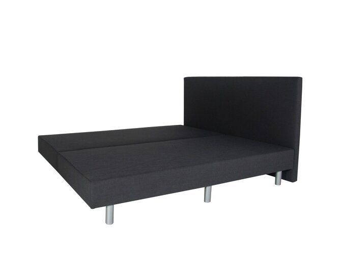 CLEO Bospring 180 with headboard and grey legs - Fabric Graphite