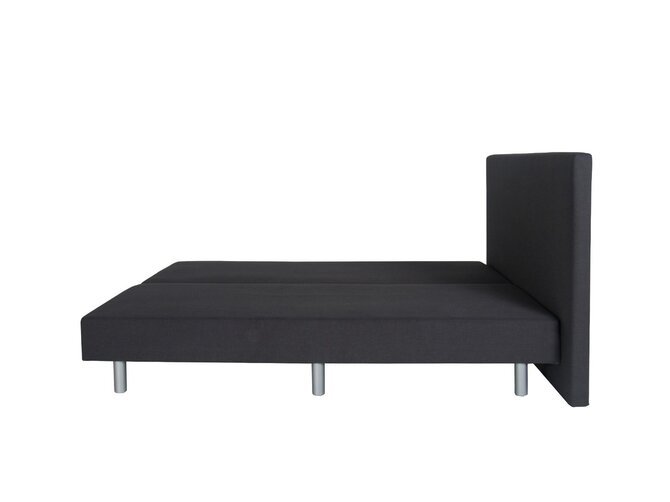 CLEO Bospring 140 with headboard and grey legs - Fabric Graphite