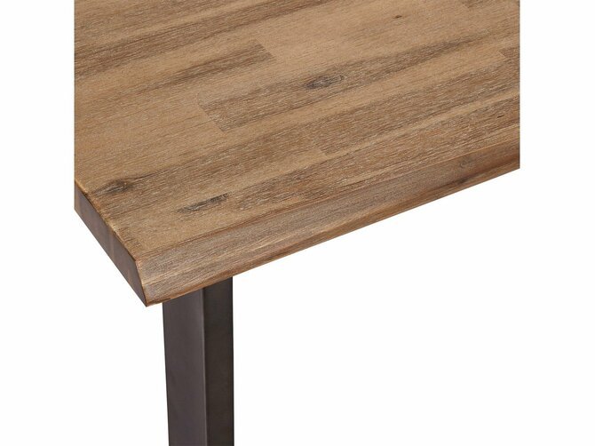 MALLORCA table de salle à manger - plateau acacia, pieds gris foncé