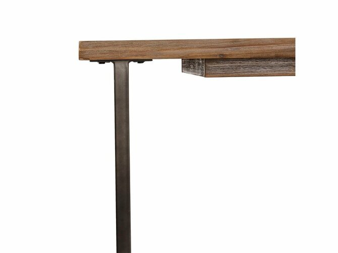 MALLORCA table de salle à manger - plateau acacia, pieds gris foncé