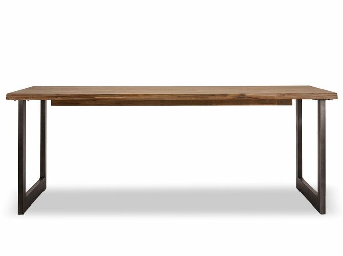 MALLORCA Eetkamertafel 200cm - Blad Acacia - Poten Donkergrijs