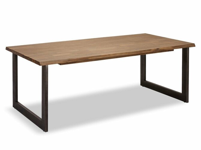 MALLORCA Eetkamertafel 200cm - Blad Acacia - Poten Donkergrijs