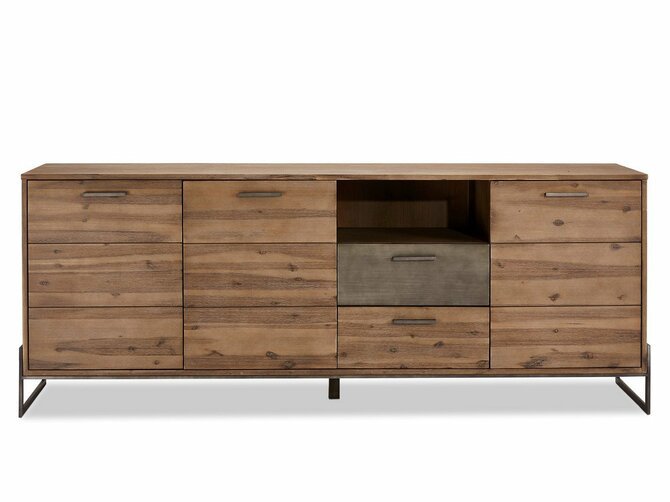 MALLORCA Sideboard - 3 doors & 2 drawers - 219*50/87 - Acacia & dark grey