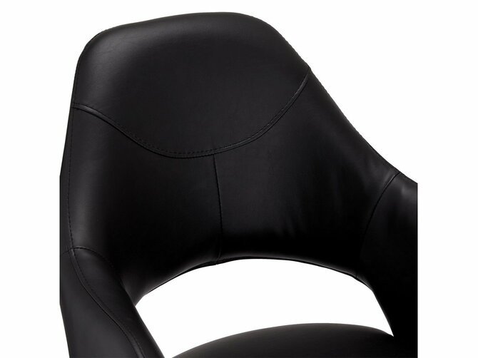 LUNA Dining chair - 59*64/89 - Seat & Back Black PU - Feet Black metal