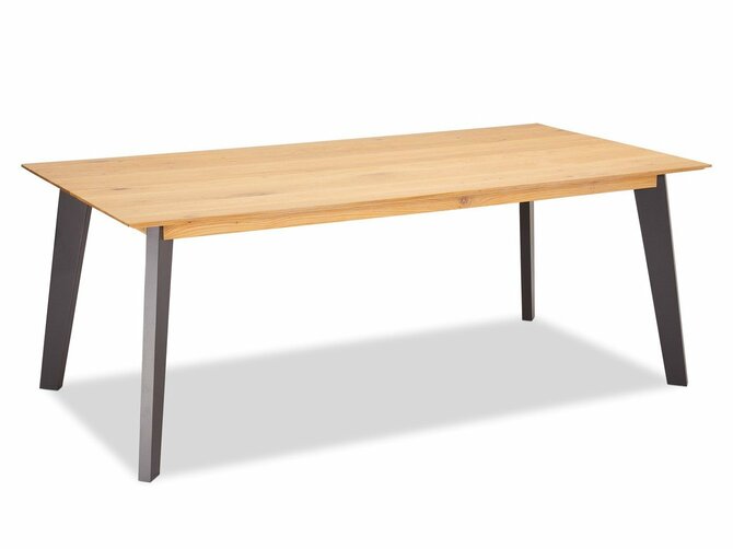 SENTOSA Eetkamertafel - 200cm - Blad Eik - Poten Zwart