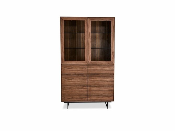 TOKYO China cupboard - 4 doors - 110*45/190 - Walnut & Black