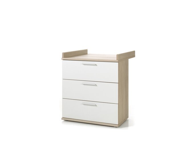 DELIA Chest of 3 drawers with changing table - Oak & White