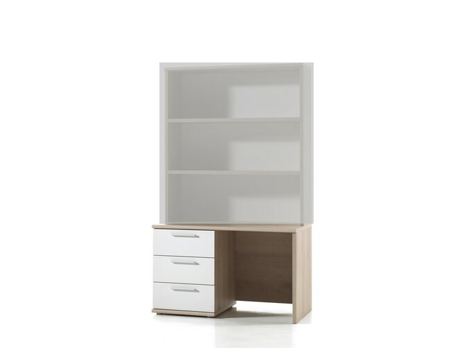 DELIA Schreibtisch - 3 Schubladen - Eiche & Weiß