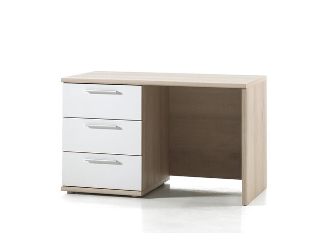 DELIA Schreibtisch - 3 Schubladen - Eiche & Weiß