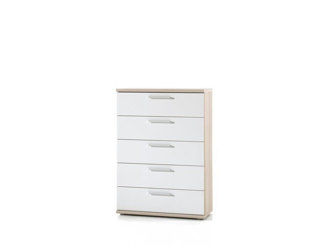 DELIA Chest of 5 drawers - Oak & White