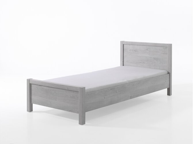 VIC Bett 90cm - Weiß/Grau