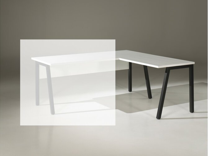 PRONTO Desk extention - White & Black legsT