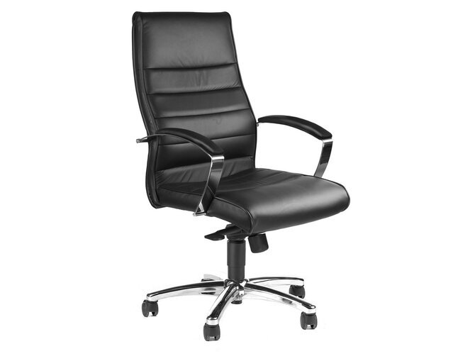 TD LUX Bürostuhl Executive - Leder schwarz A80 - inkl. Armlehnen