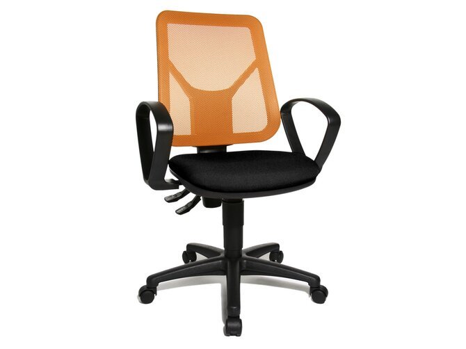 AIRGO NET Bureaustoel met armen - Stof Zwart & Net Oranje G204