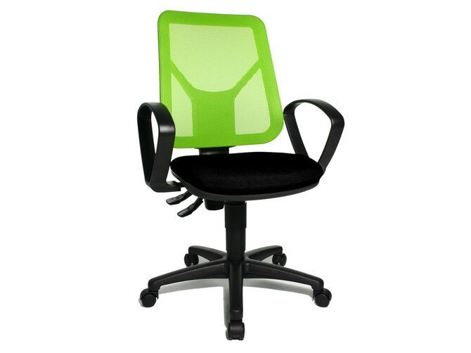 AIRGO NET Bureaustoel met armen - Stof Zwart & Net Groen G205