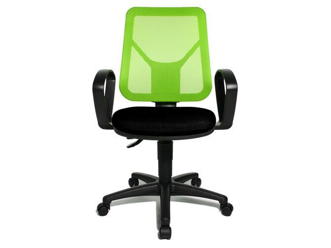 AIRGO NET chaise de bureau avec accoudoirs - tissu noir et maille verte