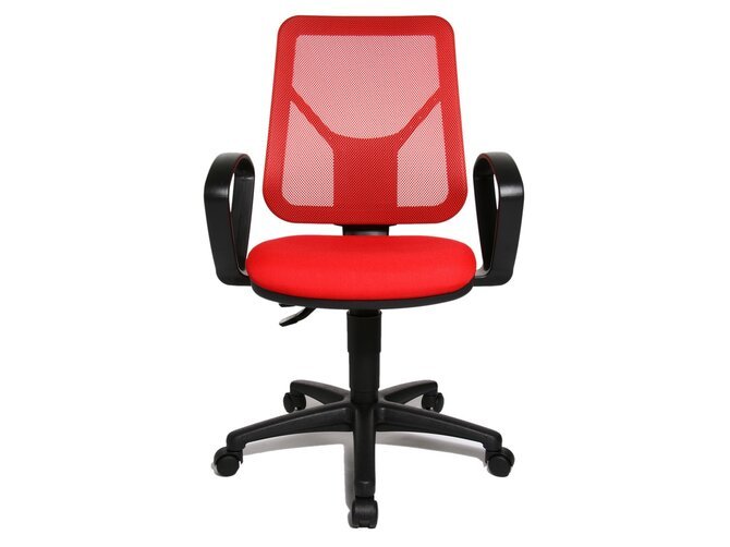 AIRGO NET Deskchair with arms - Fabric Black & Net Red G211