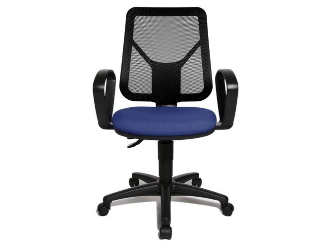 AIRGO NET chaise de bureau avec accoudoirs - tissu bleu et maille noire