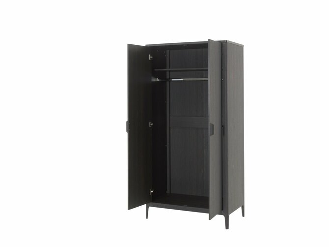 Wardrobe - 2 doors - mat black
