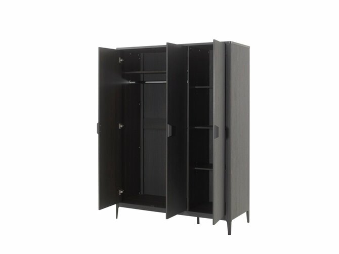 Wardrobe - 3 doors - mat black