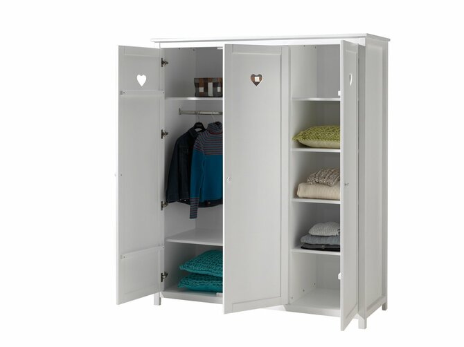 AMORI armoire-penderie - 3 portes - blanc