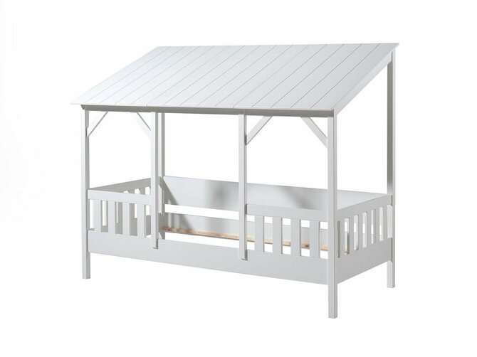 Bed with roof - white - for mattress 90*200 -