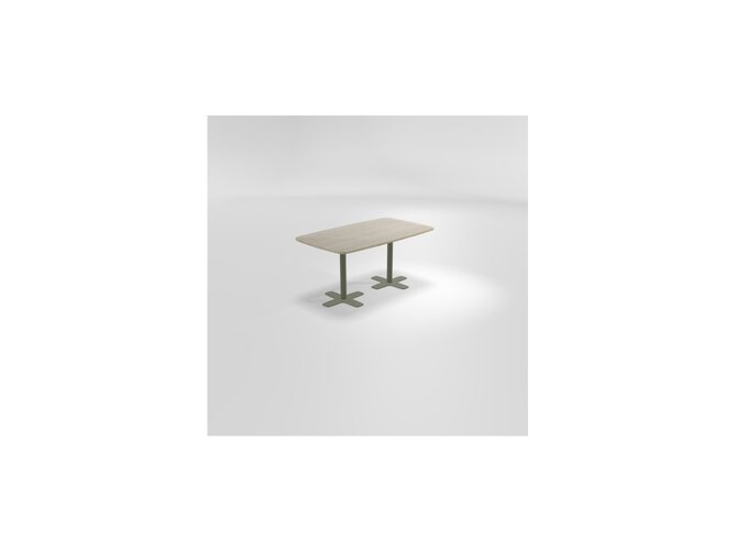 SPINNER2 Dining table - Feet EP60 green - Top HA83 Halifax oak white - 169C