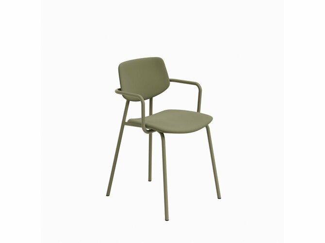 LAGO ACH Chair with arms - Feet and arms EP60 Green - Seat & back M360 Green