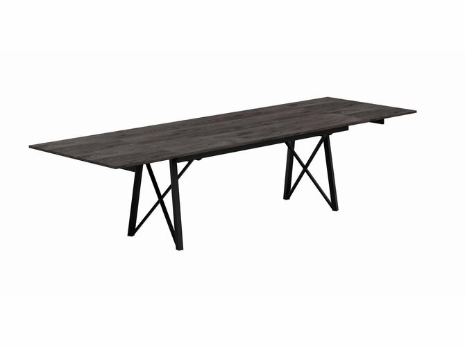 WACKO 2.0 Dining table - extendible - Feet EP79 mat anthracite - Top HP08 Minnesota Oak chocolat - 210W