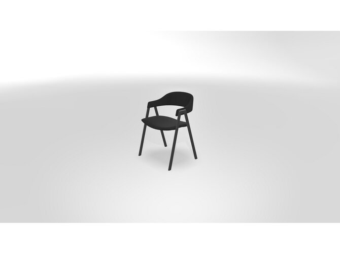 ARCA Dining chair with arms - Feet EP01 Black - Seat and back C800 Black