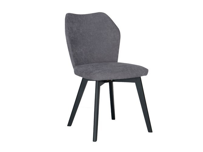 EDITO chaise de salle à manger - tissu gris - pieds noir