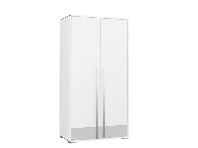 TACTIL armoire - 2 portes, 1 tiroir, blanc et gris