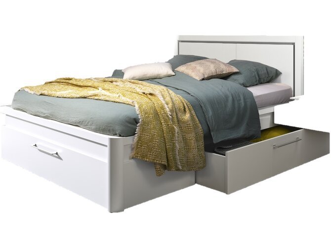TALMONT Bed 160 - incl. 3 drawers - excl. slatted board - incl. 3 drawers - White