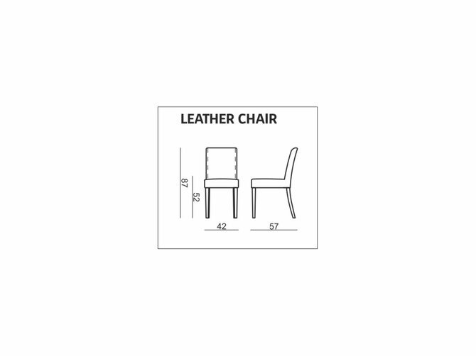 VIGGO Dining chair - Leather Matrix Granit - Feet Black