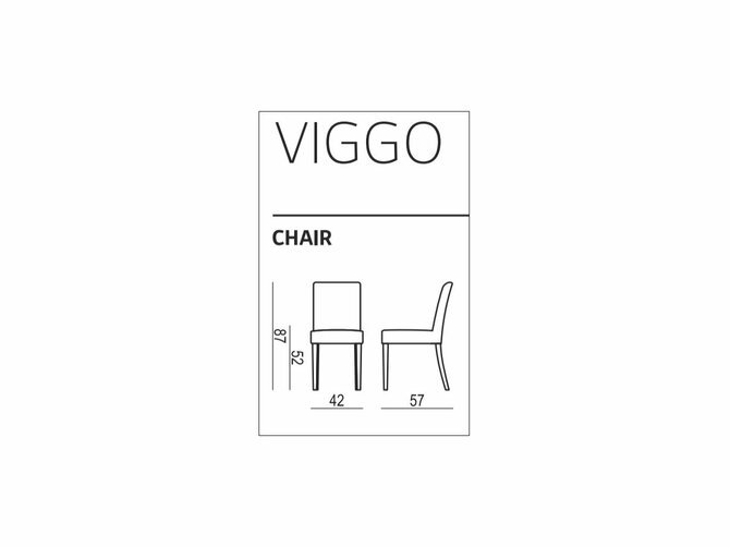 VIGGO Eetkamerstoel - Stof Vireal 2 Beige - Poten Notelaar