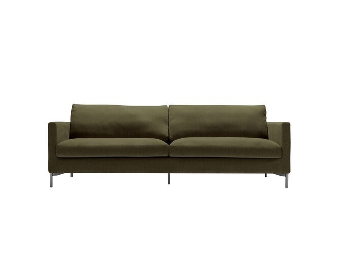 IMPULSE 4-Seater -  Fabric Moss 4 Dark green - Feet 145 Brushed steel - under armrest