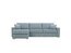 LUKAS Cornersofa with sofabed 140 - longchair with box left - Set 2L - Arm 2 - Fabric King 7 Light blue - Feet Oak