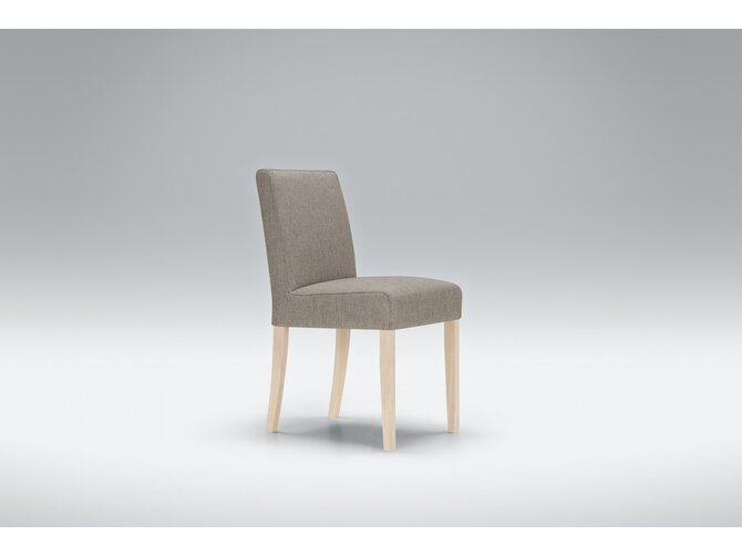 VIGGO Dining chair - Fabric Nancy 4 Grey/Beige - Oak bleached