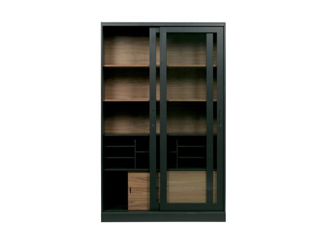 JAMES China cupboard - 2 doors glass - Black