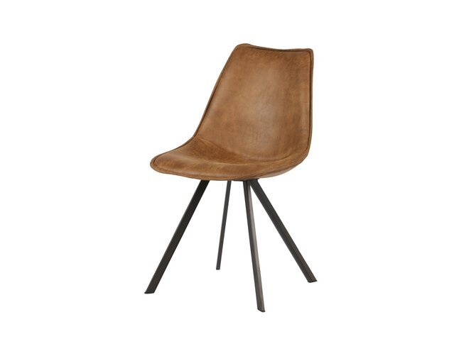SWEN Set 2 chairs - Simili Brown - black feet