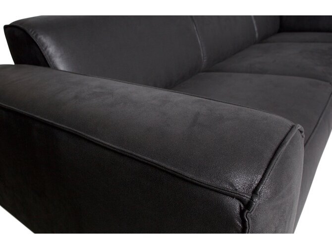 STATEMENT canapé d'angle - méridienne droite - tissu et pieds noir